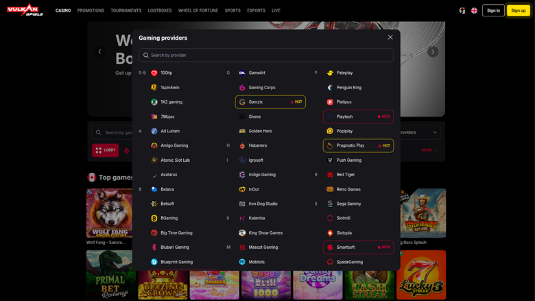 Desarrolladores de juegos de escritorio de Vulkanspiele Casino