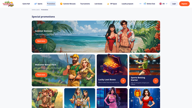 Promociones de escritorio de VulkanVegas Casino