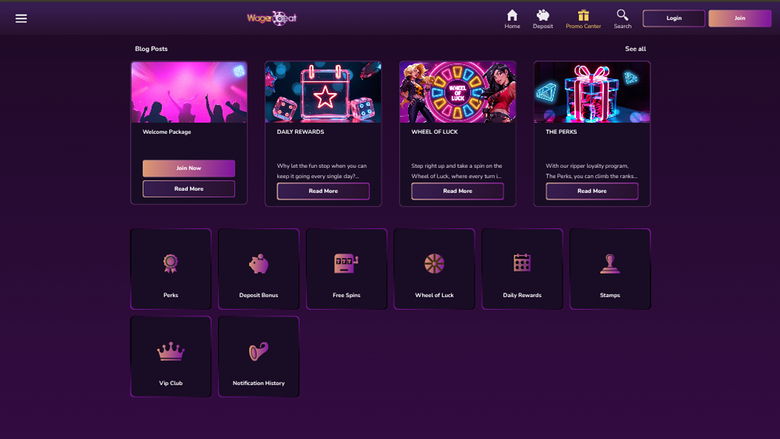 Wager Beat Casino Desktop-Aktionen