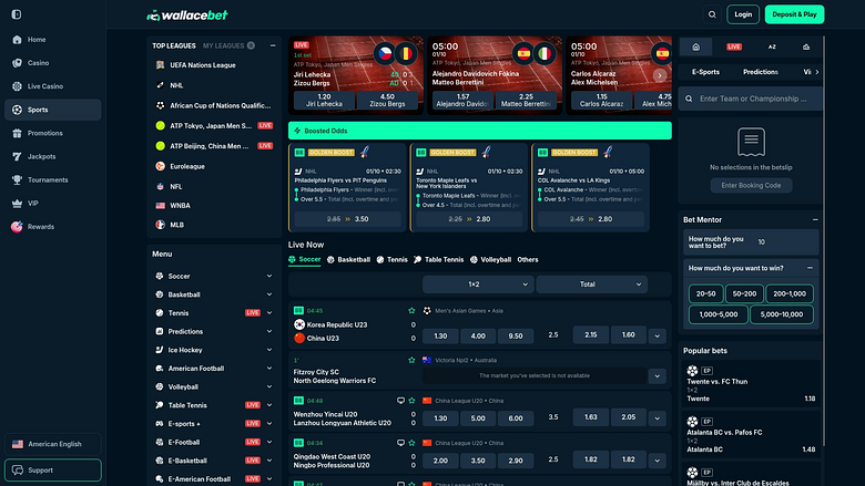 Wallacebet Casino Desktop Sports