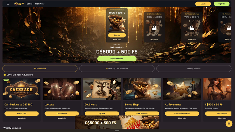 WantedWin Desktop Promotions