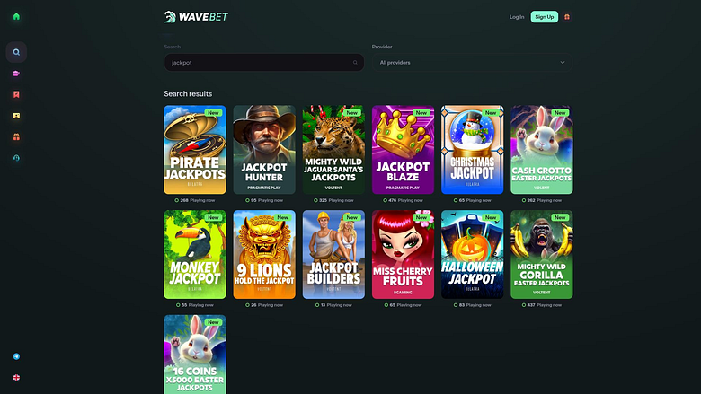 WaveBet Casino Desktop Jackpot