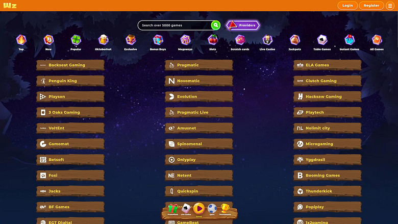 Wazamba Casino Desktop-Spielentwickler