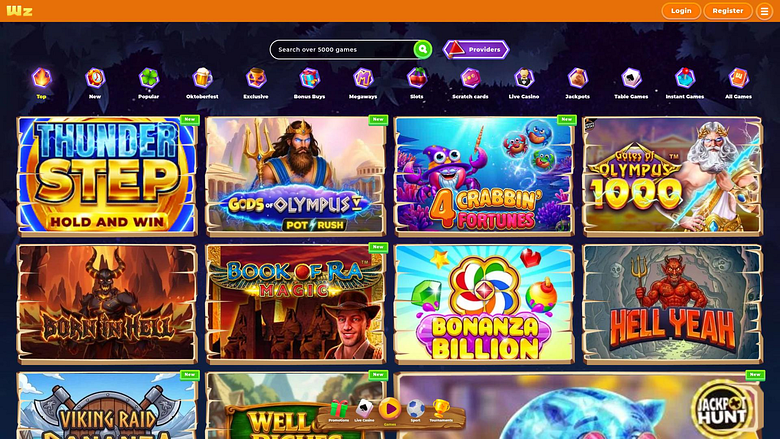 Wazamba Casino Desktop-Spiele