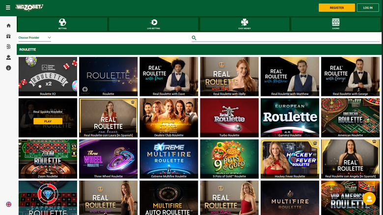 Live dealer desktop di Wazobet Casino