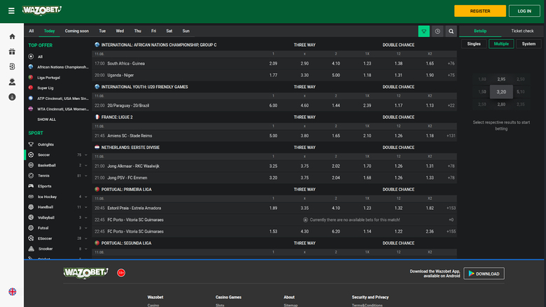 Sport desktop di Wazobet Casino