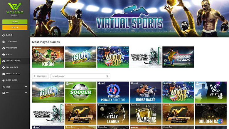 Sports virtuels en ligne WCasino pour ordinateur
