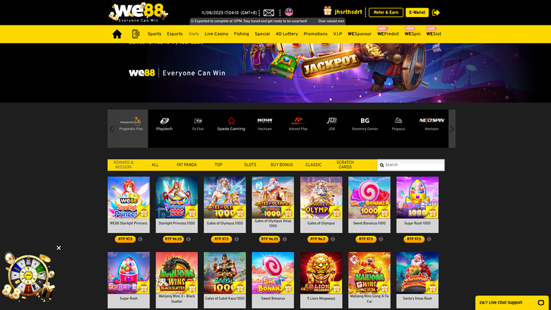 Développeurs de jeux de we88 casino pour ordinateur de bureau