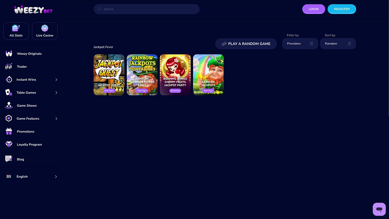 Jackpot de bureau du casino WeezyBet