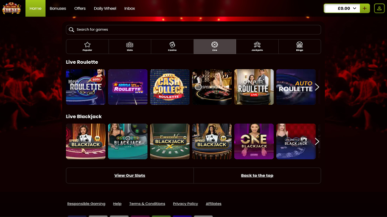 Croupier dal vivo di Well Done Slots Casino su desktop