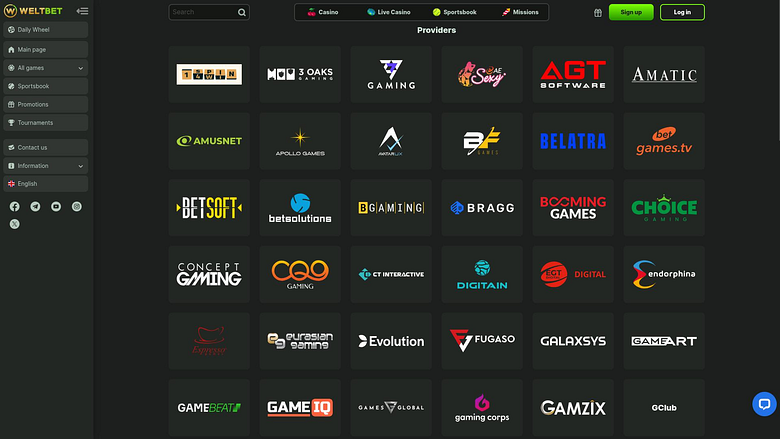 Weltbet Casino Desktop Game Developers