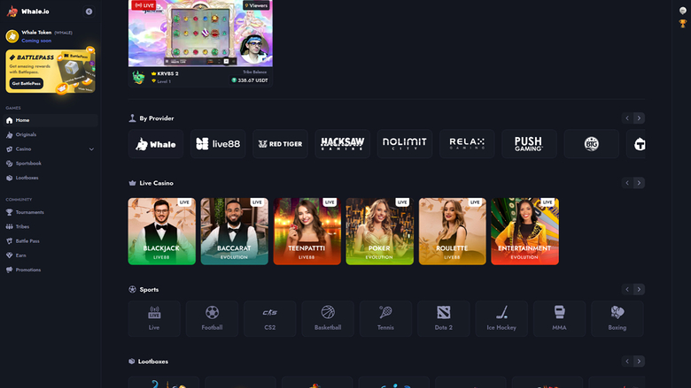Développeurs de jeux sur ordinateur de Whale Casino