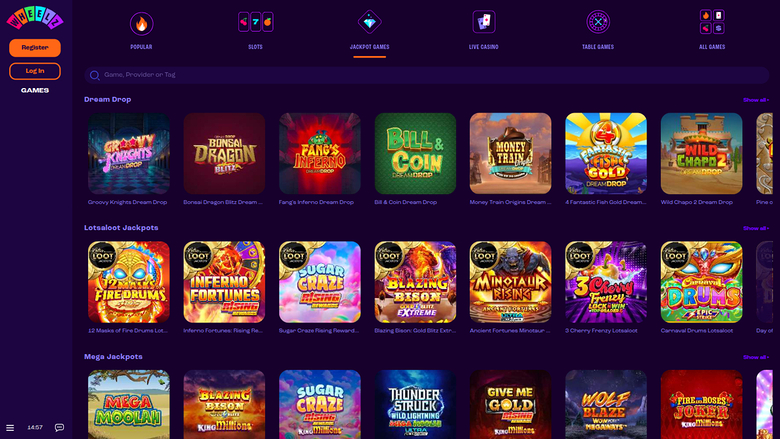  Jackpot de Wheelz Casino sur ordinateur