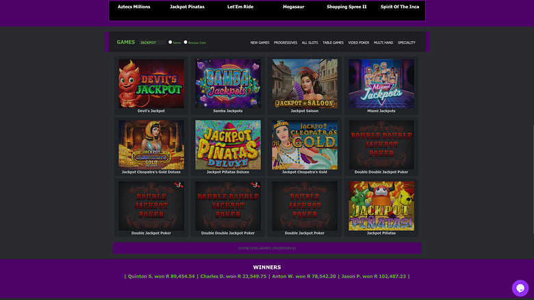Jackpot de escritorio del casino White Lotus