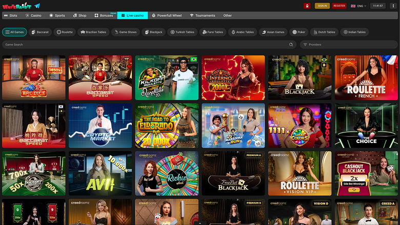White Rabbit Casino Desktop Live Dealer