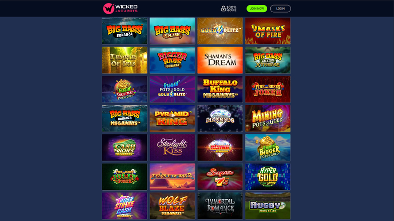 Jeux de Wicked Jackpots Casino sur ordinateur