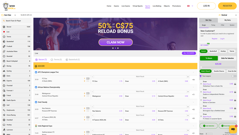 Wikiluck Casino Desktop-Sportwetten