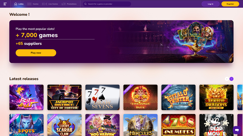 Page d'accueil de bureau de Wild Sultan Casino