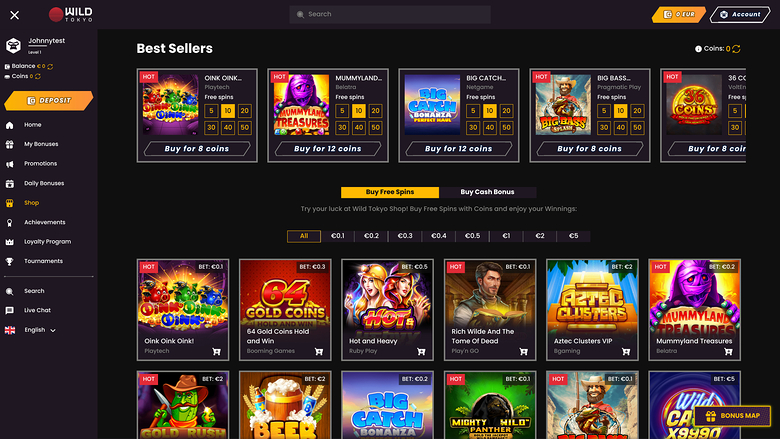 Boutique de bureau de Wild Tokyo Casino