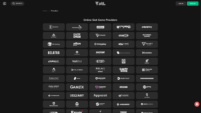 Wild Tornado Casino Desktop Game Developers