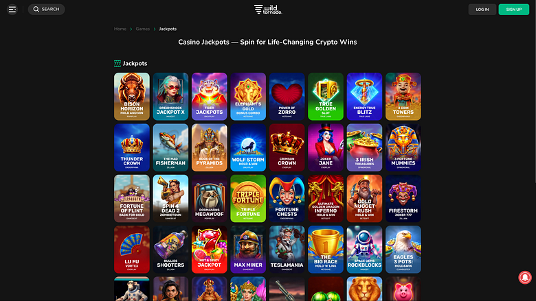 Wild Tornado Casino Desktop Jackpot