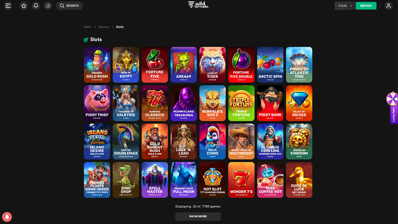 Wild Tornado Casino Desktop Games