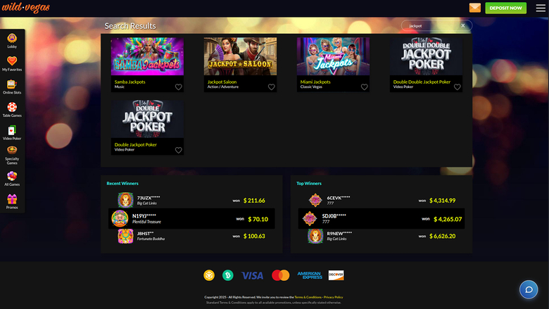 Wild Vegas Casino Desktop Jackpot