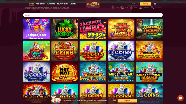 Jackpots de Wild Wild Casino sur ordinateur