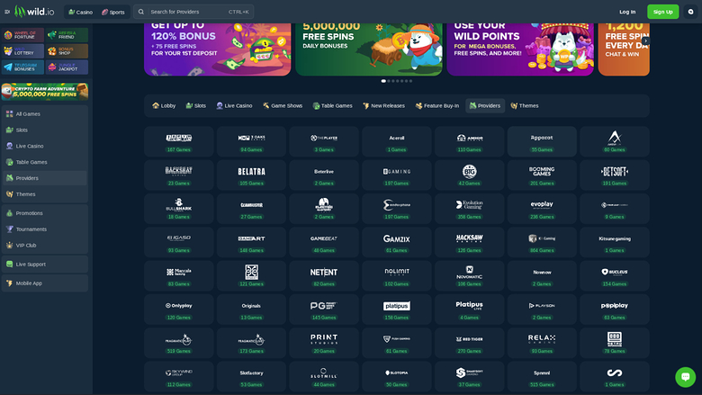 Wild.io Casino Game Developers Desktop