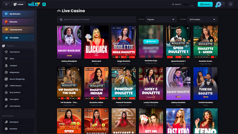 Wild7 Casino Desktop-Live-Dealer