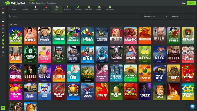 Juegos de escritorio del casino Wilderbet