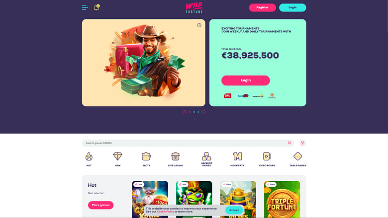 Wildfortune Casino Desktop Homepage