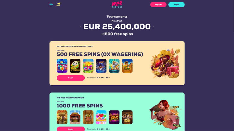 Wildfortune Casino Desktop Tournaments