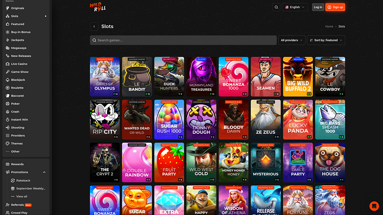 Jeux de casino WildRoll sur ordinateur
