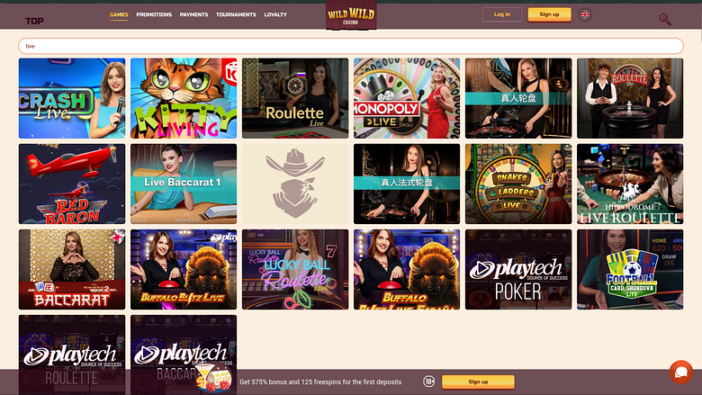 Wild Wild Casino Desktop Live Dealer