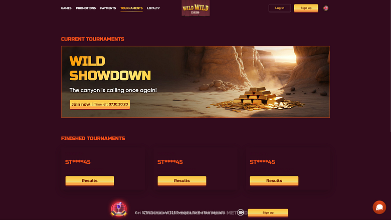 Tornei per desktop di Wild Wild Casino