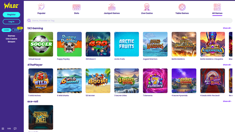 Wildz Casino Desktop-Spielentwickler