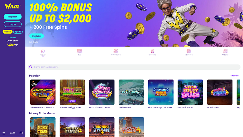 Wildz Casino Desktop Games