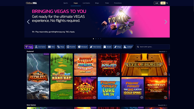 Wlliam Hill Casino Desktop Homepage