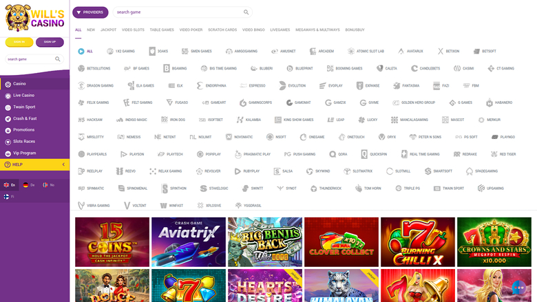 Développeurs de jeux sur ordinateur de Wills Casino