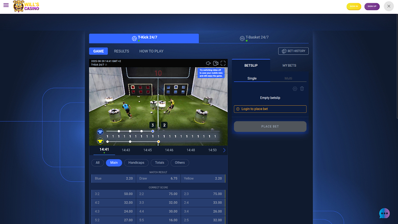 Sports sur ordinateur de Wills Casino