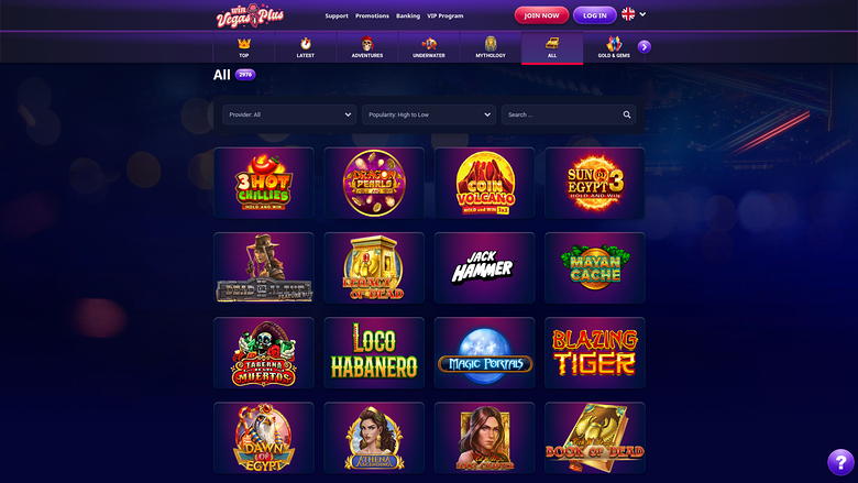 Jeux de casino Vegasplus pour ordinateur de bureau