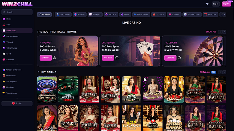 Win2chill Casino Desktop Live Dealer