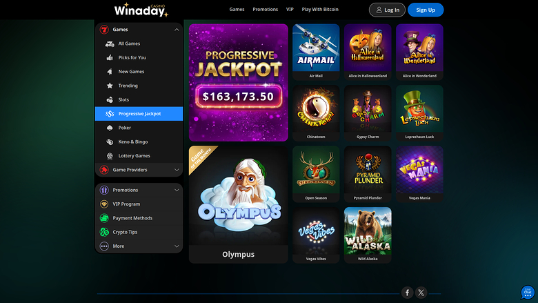Winaday Casino Desktop Jackpot