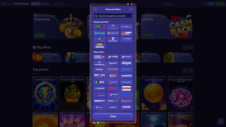 Winairlines Casino Desktop-Spieleentwickler