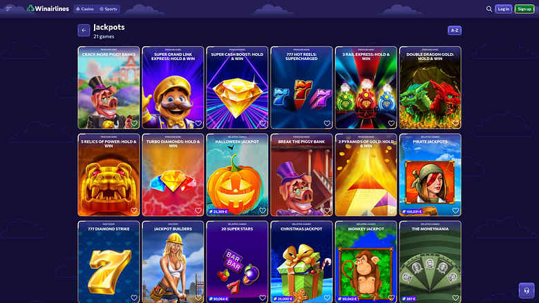 Winairlines Casino Desktop Jackpot