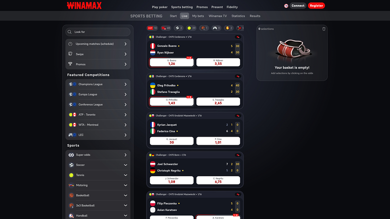 Winamax Desktop-Sportwetten
