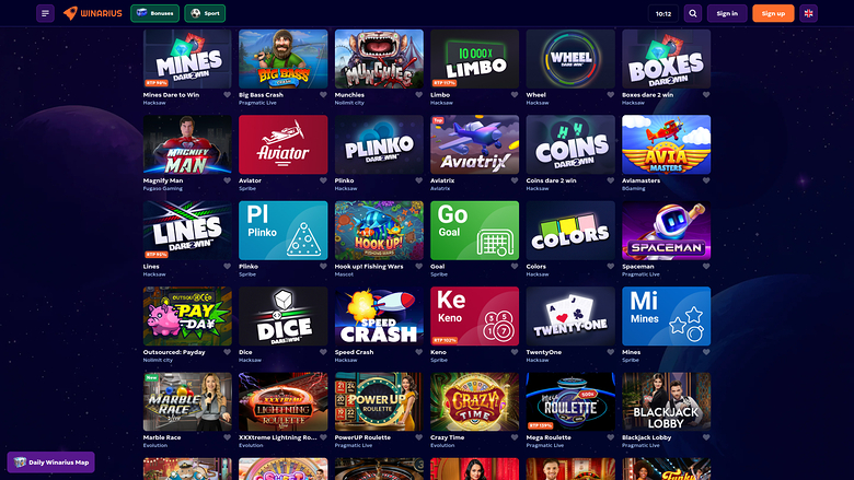 Jackpot de bureau de Winarius Casino