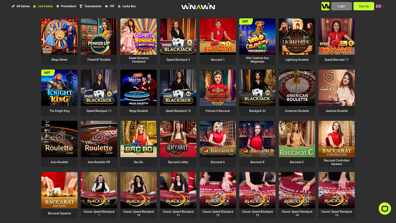Winawin Casino Desktop Live Dealer