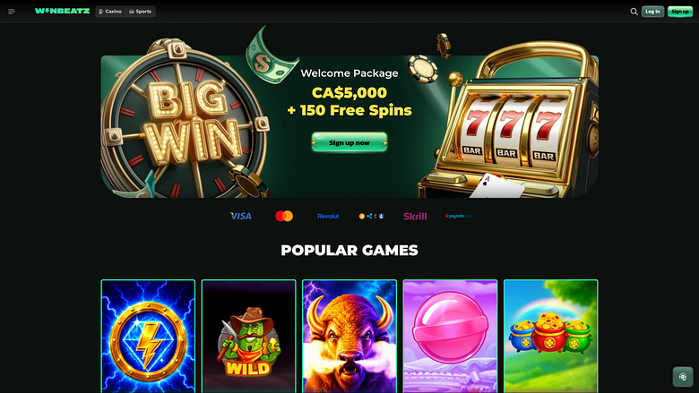 WinBeatz Casino Desktop-Startseite